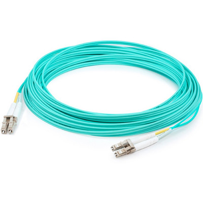 AddOn AJ833A-AO 0.5m AJ833A Compatible LC (Male) to LC (Male) Aqua OM3 Duplex Fiber OFNR (Riser-Rated) Patch Cable