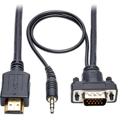 Tripp Lite P566-003-VGA-A HDMI to VGA + Audio Active Adapter Cable (HDMI to Low-Profile HD15 + 3.5 mm M/M) 3 ft. (0.9 m)