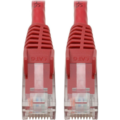 Tripp Lite N201-06N-RD Cat6 Gigabit Snagless Molded (UTP) Ethernet Cable (RJ45 M/M) PoE Red 6-in. (15.24 cm)