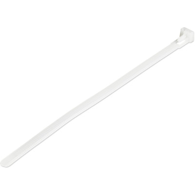 StarTech 8"(20cm) Reusable Cable Ties - 1-7/8"(50mm) Dia. 50lb(22Kg) Tensile Strength - Nylon - In/Outdoor - UL Listed - 100 Pack - White