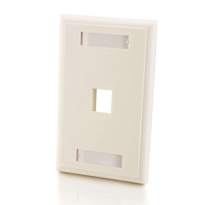 C2G 1-Port Single Gang Multimedia Keystone Wall Plate - White