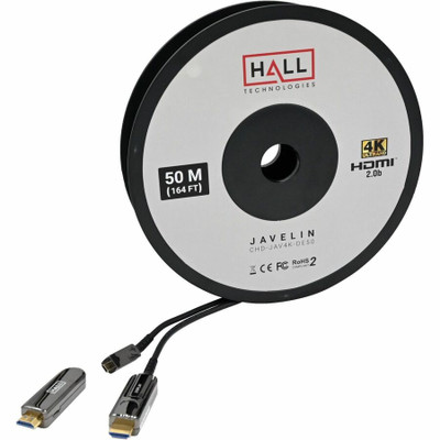Hall Technologies CHD-JAV4K-DE50 18 Gbps 4K Javelin Active Plenum HDMI Cable w/ Detachable Ends