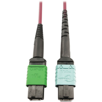 Tripp Lite N846D-01M-16CMG 400G Multimode 50/125 OM4 Plenum Fiber Optic Cable 16F MTP/MPO-APC to 24F MTP/MPO-UPC (F/F) Magenta 1 m