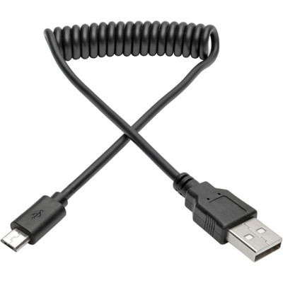 Tripp Lite U050-006-COIL 6ft USB 2.0 Hi-Speed A to Micro-B-USB Cable Coiled M/M 6'