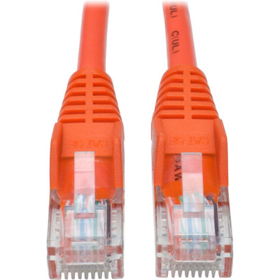 Tripp Lite N001-025-OR Cat5e 350 MHz Snagless Molded (UTP) Ethernet Cable (RJ45 M/M) PoE Orange 25 ft. (7.62 m)