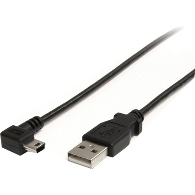 StarTech USB2HABM3RA 3 ft Mini USB Cable - A to Right Angle Mini B