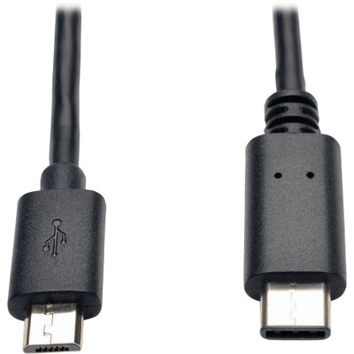 Tripp Lite U040-006-MICRO 6ft USB 2.0 Hi-Speed Cable Micro-B Male to USB Type-C USB-C Male