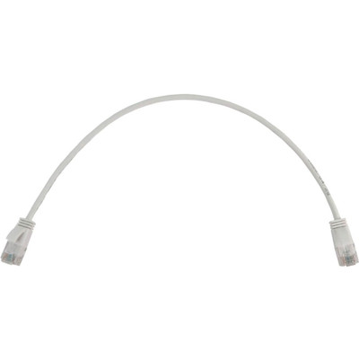 Tripp Lite N261-S01-WH Cat6a 10G Snagless Molded Slim UTP Ethernet Cable (RJ45 M/M), PoE, White, 1 ft. (0.3 m)