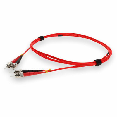 AddOn ADD-ST-ST-3M6MMFP-RD 3m ST (Male) to ST (Male) Red OM1 Duplex Plenum-Rated Fiber Patch Cable