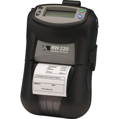 Zebra RW 220 Direct Thermal Printer - Monochrome - Portable - Receipt Print - USB - Serial - Battery Included