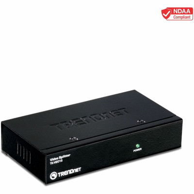 TRENDnet 2-Port Stackable Video Splitter, Video Resolution up to 1920 x 1440, Cascade up to 3 units, Support VGA, SVGA, Multisync Display, TK-V201S
