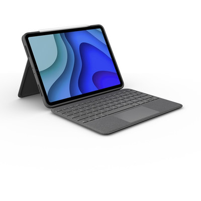 Logitech Folio Touch Keyboard/Cover Case (Folio) for 11" Apple, Logitech iPad Pro, iPad Pro (2nd Generation), iPad Pro (3rd Generation) Tablet - Oxford Gray