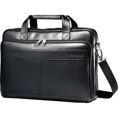 Samsonite Slim Leather Briefcase for 15.6" Notebook - Black