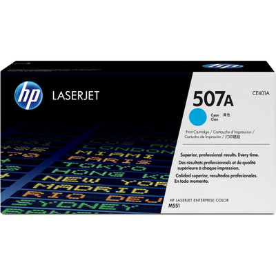 HP 507A (CE401AG) Original Laser Toner Cartridge - Single Pack - Cyan - 1 Each