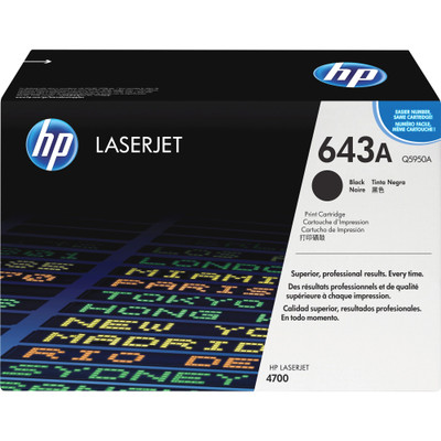 HP 643A (Q5950A) Original Laser Toner Cartridge - Single Pack - Black - 1 Each