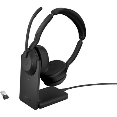 Jabra Evolve2 55 Headset - Link 380A - Microsoft Teams - Stereo - with Charging Stand