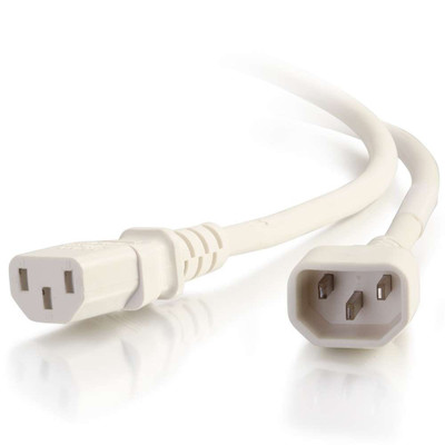 C2G 5 ft 14AWG Power Cord (IEC320C14 to IEC320C13) - White