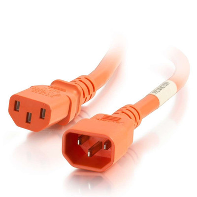 C2G 3 ft 18AWG Power Cord (IEC320C14 to IEC320C13) - Orange