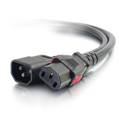 C2G 15ft Locking C14 to C13 10A 250V Power Cord Black - LIMITED AVAILABILITY
