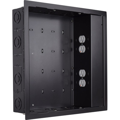 Chief Proximity In-Wall Storage Box with 4 Receptacle Filter and Surge Protection - For Flat Panel Displays - Black