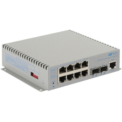 Omnitron Systems OmniConverter 10G/M, 2xSFP/SFP+, 4xRJ-45, 1xDC Powered Commercial Temp