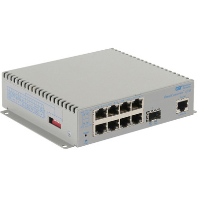 Omnitron Systems 2839-0-18-9Z OmniConverter Managed Gigabit PoE+ - SFP - RJ-45 - Ethernet Fiber Switch