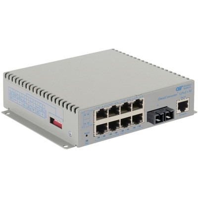 Omnitron Systems 9522-0-18-1 OmniConverter Managed Gigabit PoE+ - MM SC - RJ-45 - Ethernet Fiber Switch