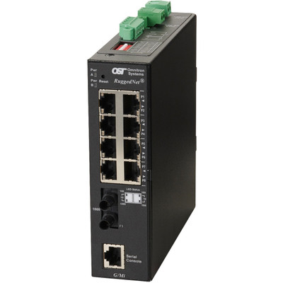 Omnitron Systems 2840-0-18-2Z RuggedNet Managed Ruggedized Industrial Gigabit - MM ST - RJ-45 - Ethernet Fiber Switch