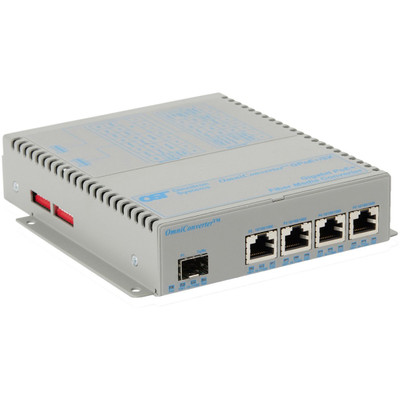 Omnitron Systems 9459-0-14-1W OmniConverter Unmanaged Gigabit PoE+ - SFP - RJ-45 - Ethernet Fiber Switch