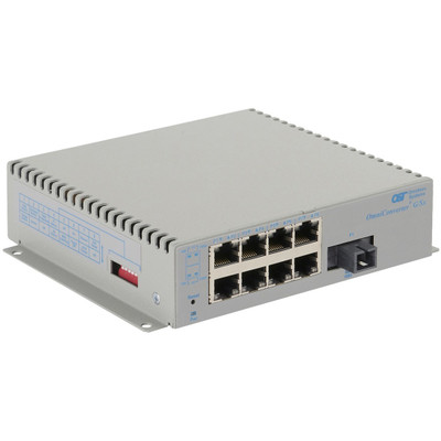 Omnitron Systems 2870-1-18-1Z OmniConverter Unmanaged Gigabit - SM SC SF - RJ-45 - Ethernet Fiber Switch