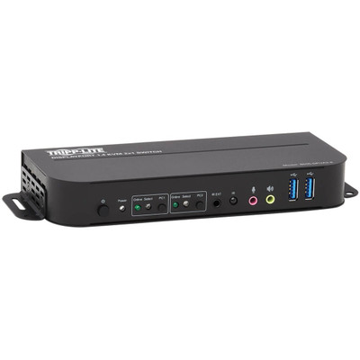 Tripp Lite 2-Port DisplayPort/USB KVM Switch 4K 60 Hz HDR HDCP 2.2 IR DP 1.4 USB Sharing USB 3.0 Cables