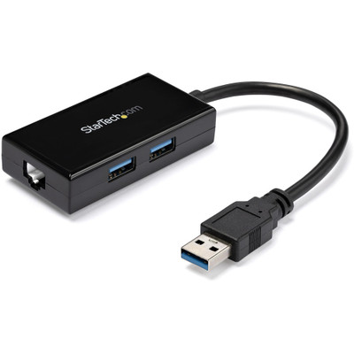 StarTech.com USB 3.0 to Gigabit Network Adapter with Built-In 2-Port USB Hub - Native Driver Support (Windows - Mac and Chrome OS)