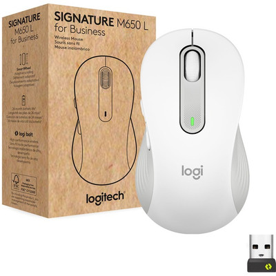 Logitech Signature M650 L for Business Mouse, Off-White - Wireless