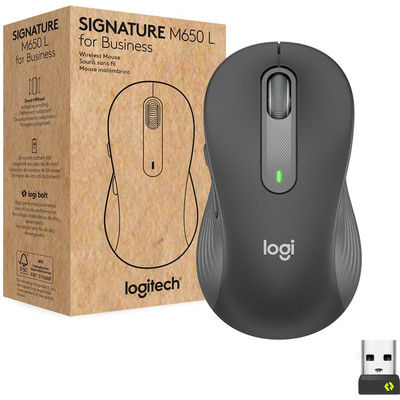 Logitech Signature M650 L for Business Mouse, Graphite - Wireless