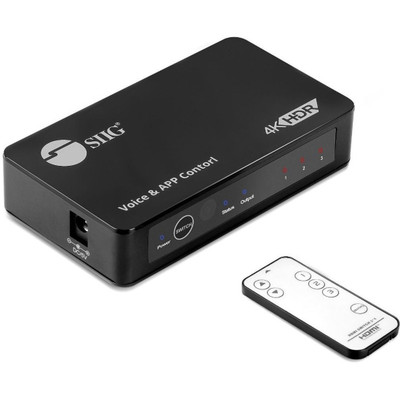 SIIG 3x1 4K60Hz HDMI Switch with IR & Voice APP Control