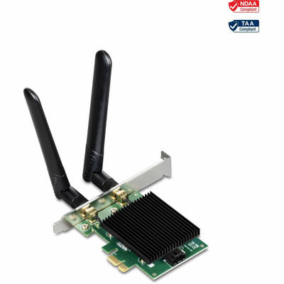 TRENDnet TEW-907ECH IEEE 802.11ax Bluetooth 5.2 Dual Band Wi-Fi/Bluetooth Combo Adapter for Desktop Computer - TAA Compliant