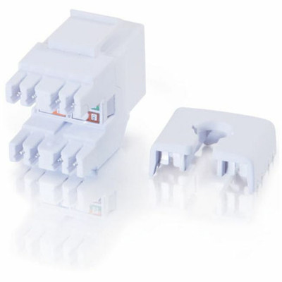 C2G 35210 180 Degree Cat6 RJ45 UTP Keystone Jack - White