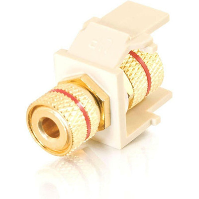 C2G 28740 Snap-In Red Banana Jack F/F Keystone Insert Module - Ivory