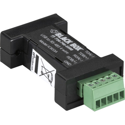 Black Box IC833A DB9 Mini Converter (USB to Serial) - USB/RS-485 (4-wire - Terminal Block)