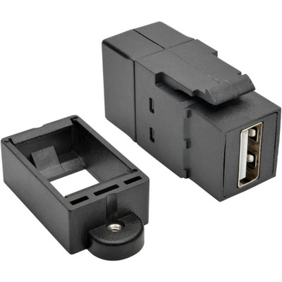 Tripp Lite U060-000-KP-BK USB 2.0 Keystone Panel Mount Coupler All-in-One F/F USB-A Black