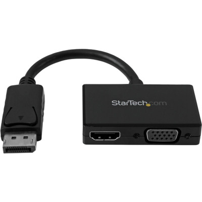 StarTech DP2HDVGA Travel A/V Adapter: 2-in-1 DisplayPort to HDMI or VGA