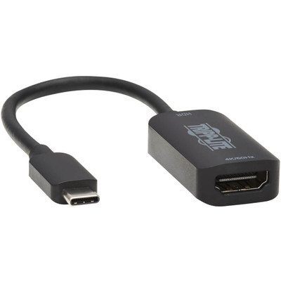 Tripp Lite U444-06N-HDR-B USB-C to HDMI Active Adapter Cable (M/F) 4K 60 Hz HDR 4:4:4 DP 1.2 Alt Mode HDCP 2.2 Black 6 in. (15.2 cm)