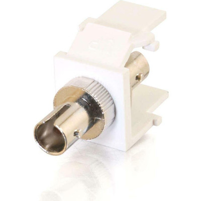 C2G 03825 Snap-In ST Fiber F/F Keystone Insert Module - White