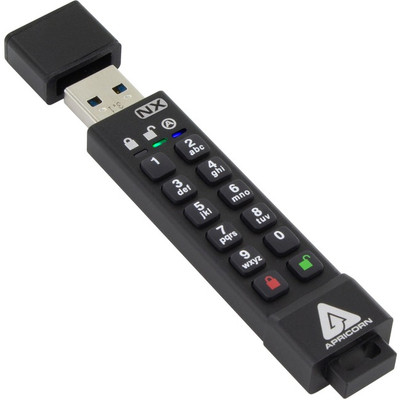 Apricorn ASK3-NX-128GB Apricon Aegis Secure Key 3NX: Software-Free 256-Bit AES XTS Encrypted USB 3.1 Flash Key with FIPS 140-2 level 3 validation, Onboard Keypad, and up to 25% Cooler Operating Temperatures.