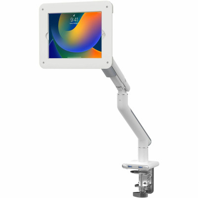 CTA Digital Security Slim Spring Arm w/ USB Ports for iPad 10.2 Series, iPad Air 3, and iPad Pro 10.5 (White)