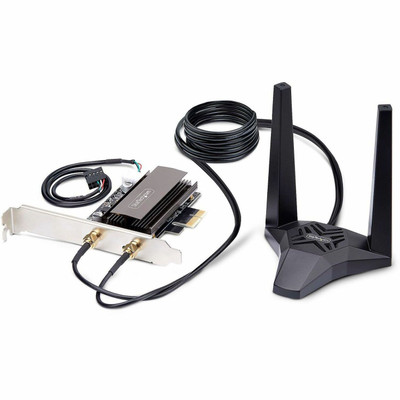StarTech PAX2235WIFI6ECARD Wi-Fi 6E PCIe Network Card - Bluetooth 5.3 - Magnetic Antenna Base - Tri-Band 802.11ax - AX5400 WiFi NIC - Windows/Linux
