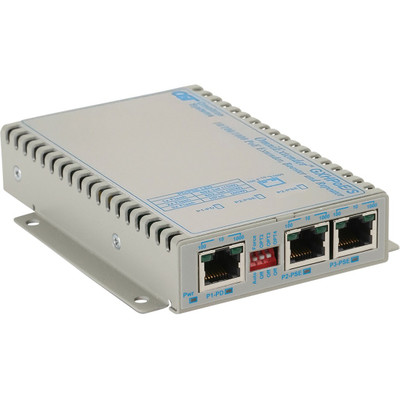 Omnitron Systems 2001-12W OmniConverter Unmanaged 60W Gigabit PoE Extender with Booster Technology