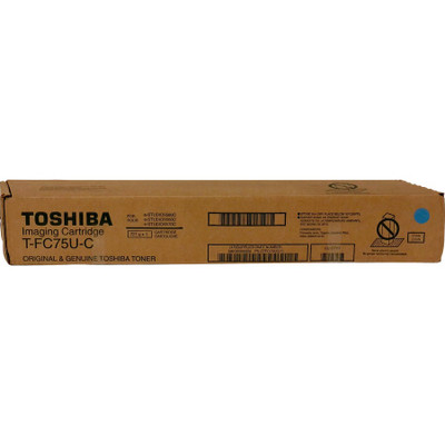 Toshiba TFC75UC Original Standard Yield Laser Toner Cartridge - Cyan - 1 Each