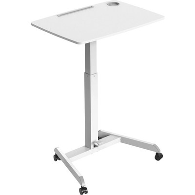 Kantek STS330W Adjustable Height Mobile Sit Stand Desk