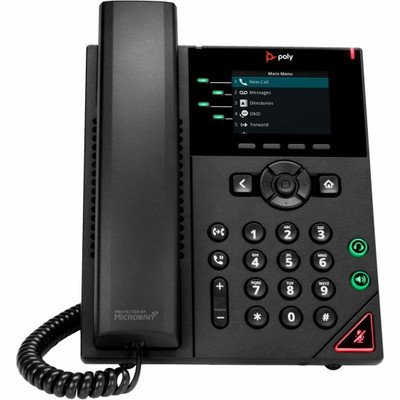 Poly 89B62AA#AC3 VVX 250 IP Phone - Corded - Corded - Desktop - Wall Mountable - Black